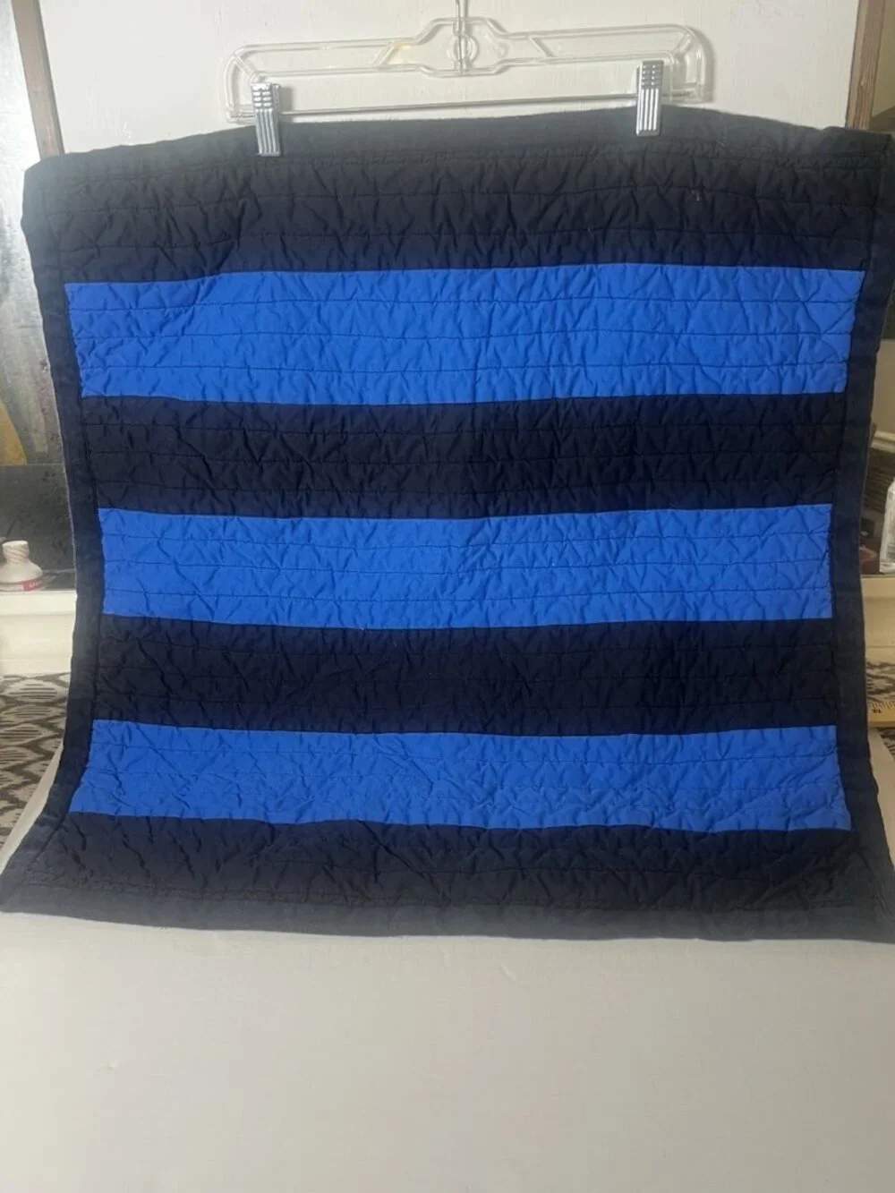 Pottery Barn Teen Blue Rugby Stripe Sham Cotton Single 1